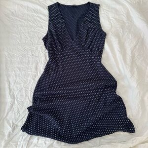 Brandy melville polka dot mini dress navy